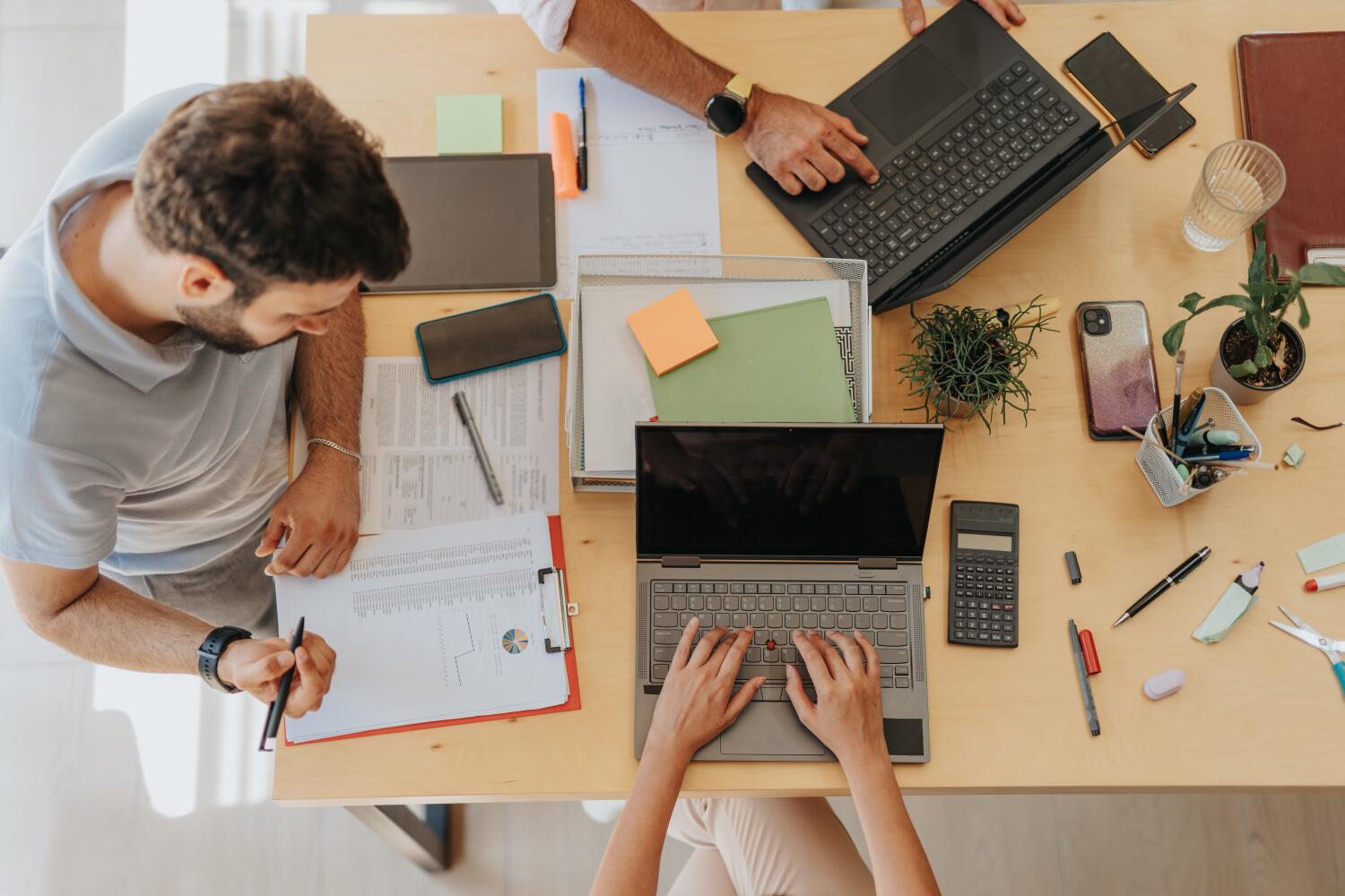content writers working on their laptops