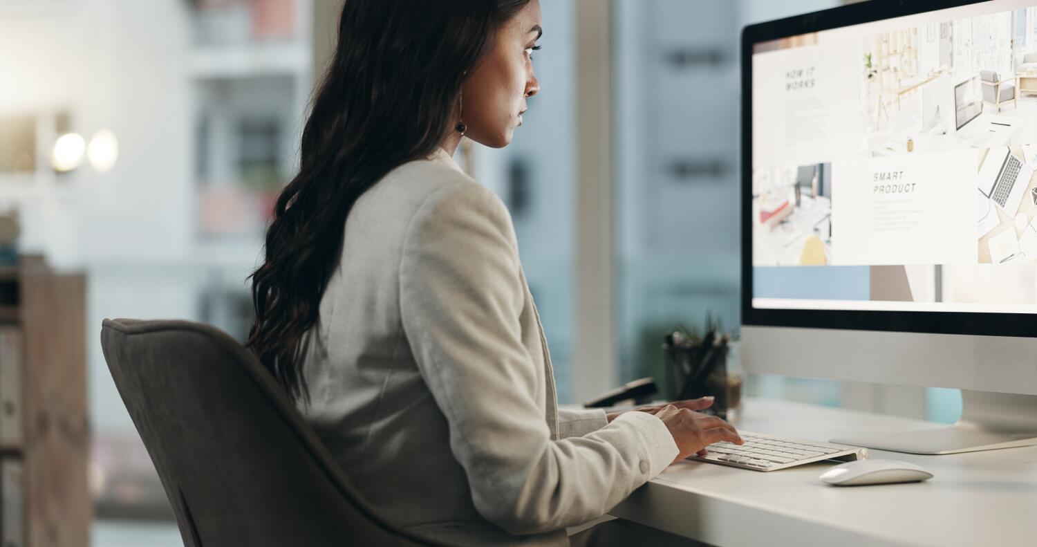 a woman designing an appealing and user-friendly website