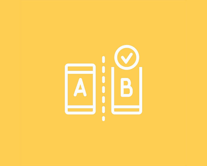 Infographic showing device labeled A and device labeled B separated by dotted line with check mark on over device B