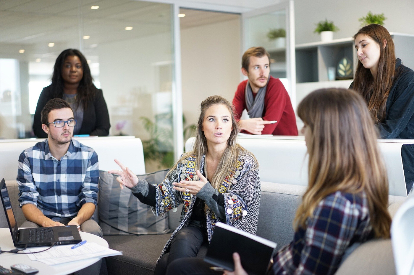 Team of SEO professionals in a meeting