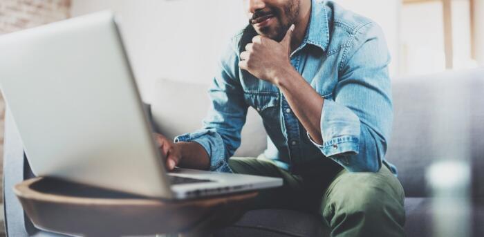 Man using laptop