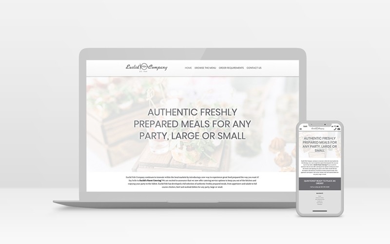 The new Euclid's Finest Catering website uses a .catering domain extension