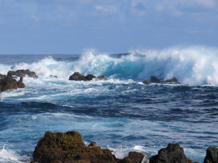 Ocean crashing on shore