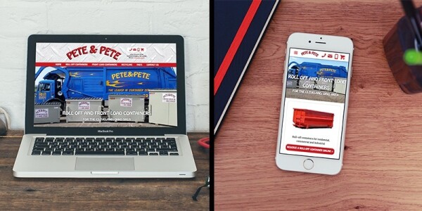 New custom website for Pete and Pete Container Service in Westlake