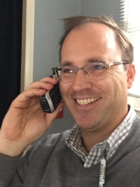 Alt Media Studios inside salesman Matt Hirsch on the telephone