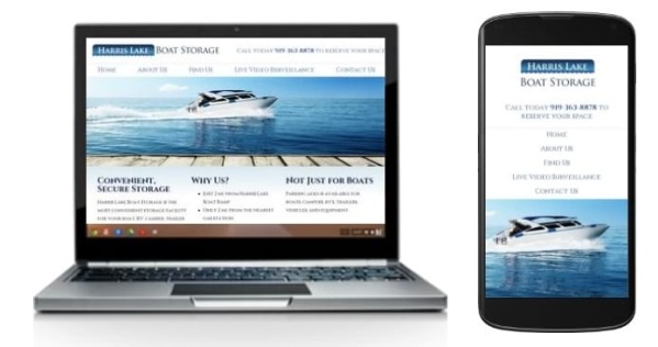 Harris Lake Boat Storage Responsive Website Redesign