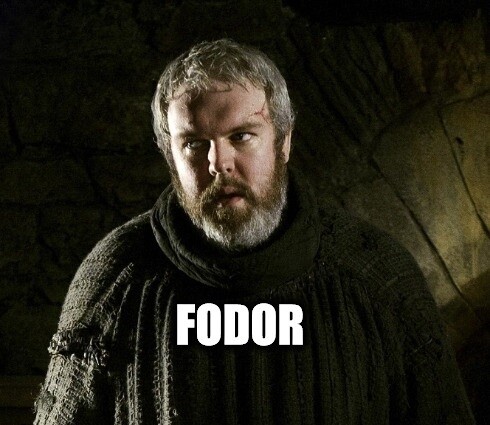 Hodor, from Game of Thrones, with word "FODOR" written over him
