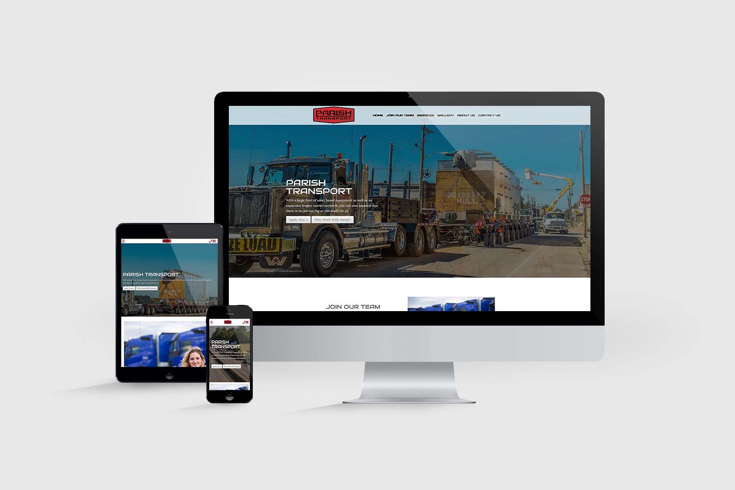 Trucking Company Website Sample Parish Transport built by Alt Media Studios